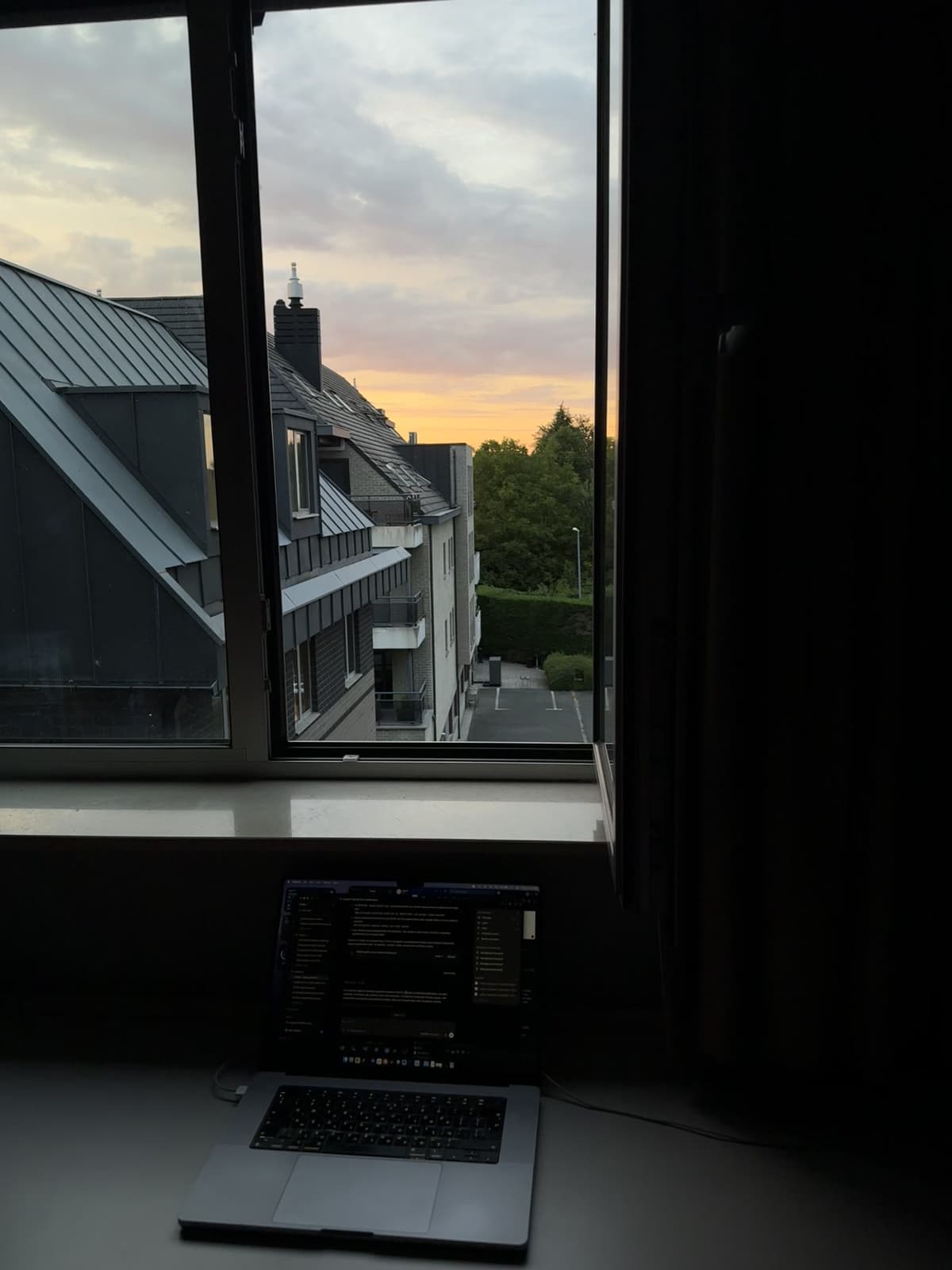 Working from the hotel in Belgium