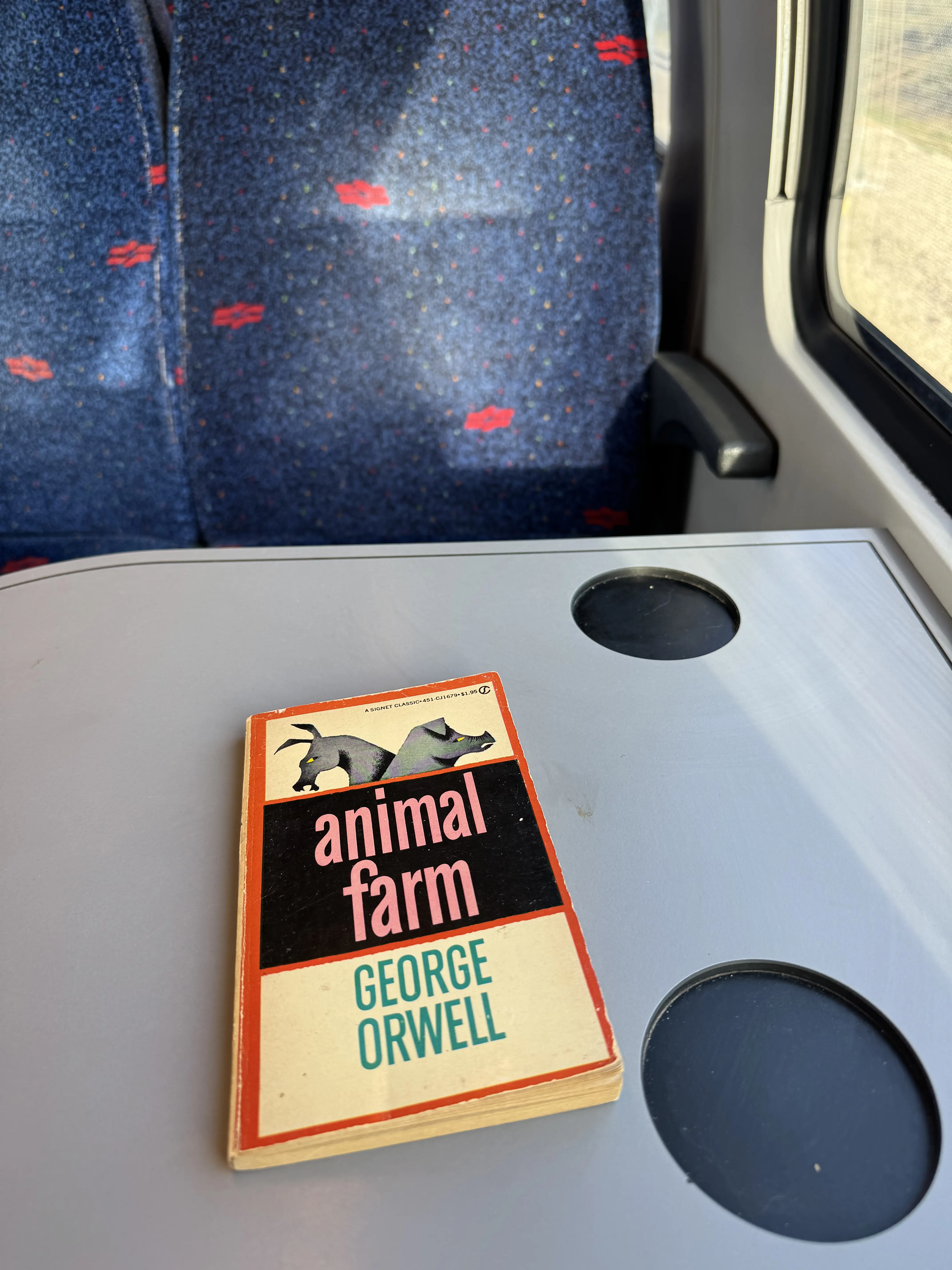 Reading Animal Farm on the train