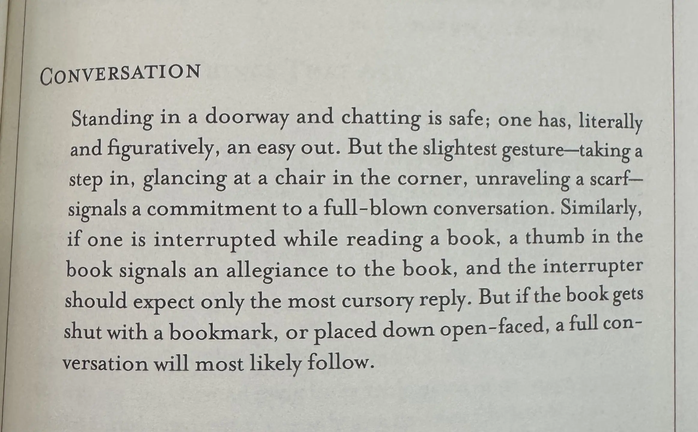 Converstation meaning in Encyclopedia of an Ordinary Life