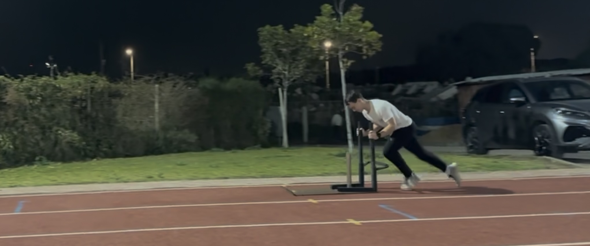 Had to put a picure of January training. Here is a one of pushing a sled