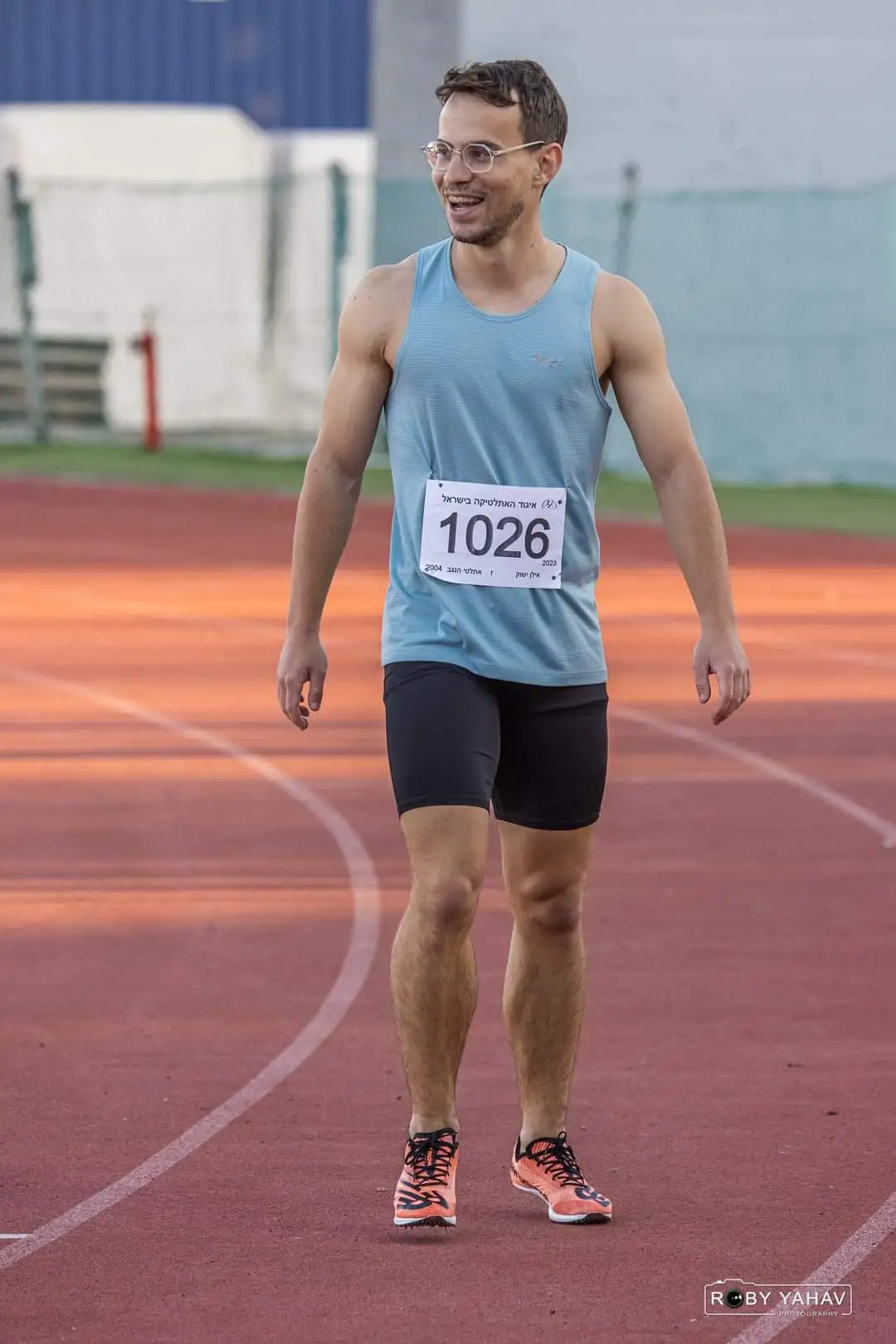 I ran the 60mH (99cm) in 8.28s. This was a HUGE run for me. That was the first time I ran something significantly fast after my injury. The face you see there is me in total shock. Winning the heat with a time like that was an amazing experience.